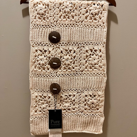 NWT Pure Handknit Made in Canada Crochet Passionate Wrap Shawl Scarf 100% Cotton - Picture 13 of 13